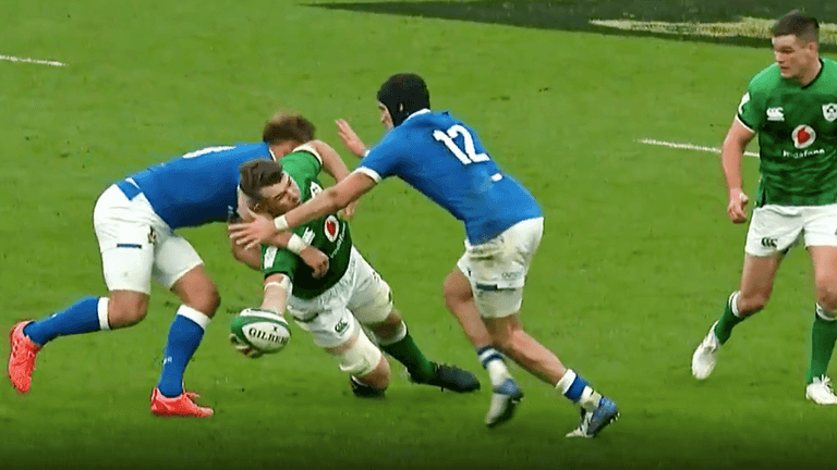 Johnny Sexton had a great take on that sublime Peter O’Mahony offload Johnny Sexton had a great take on that sublime Peter O’Mahony offload